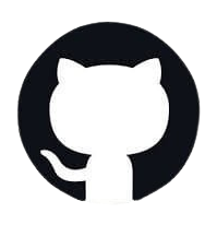 GitHub logo with a black circle and white silhouette of a cat.