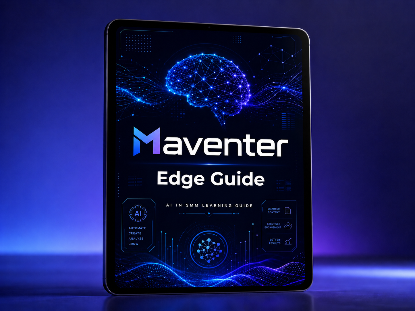 Maventer Edge Guide on a digital device screen with a blue and black background