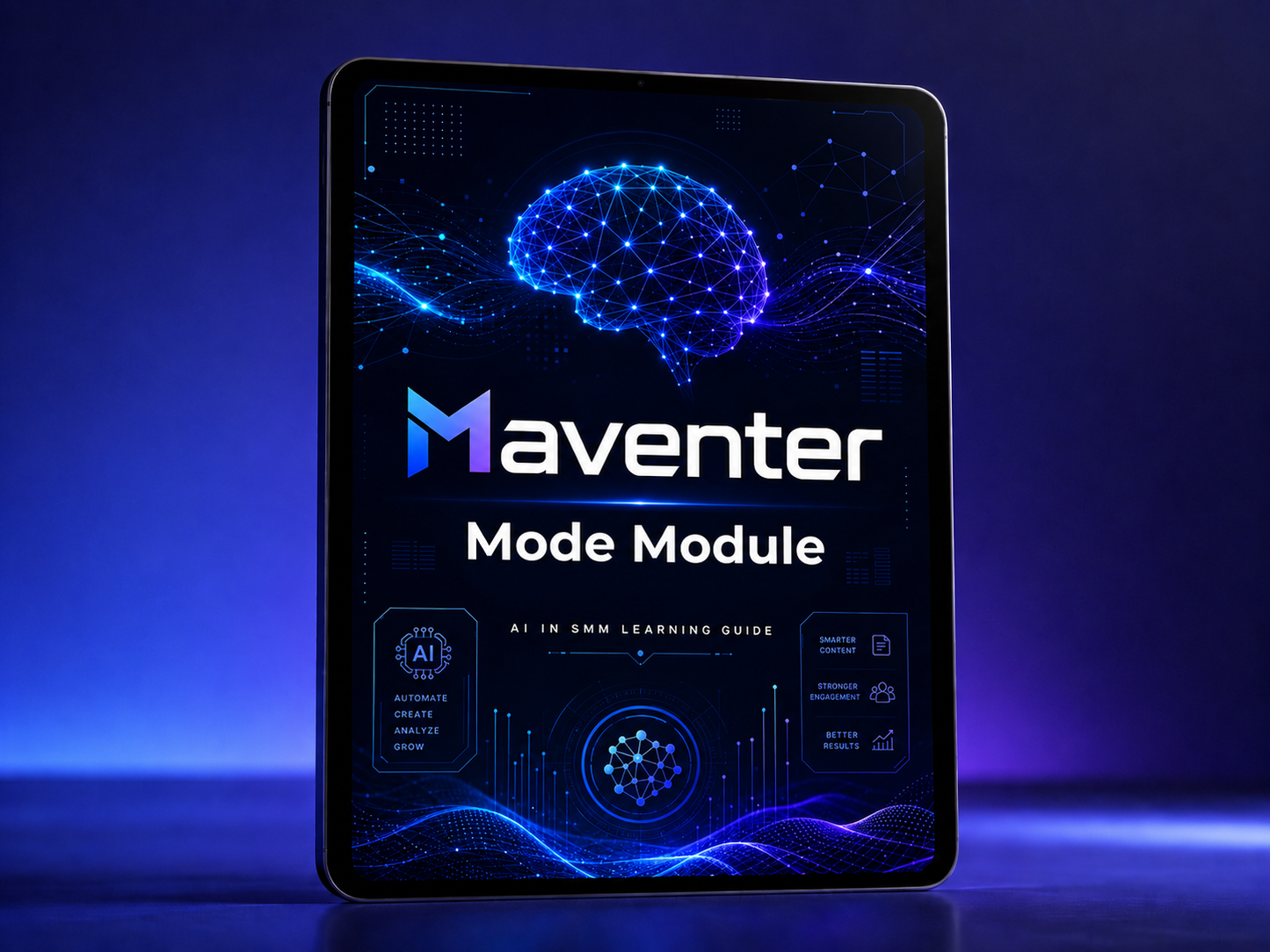 Maventer Mode Module with brain graphic on a dark background