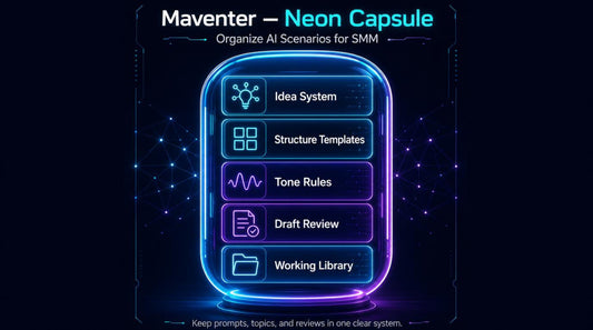 Neon capsule interface with labeled sections on a dark background