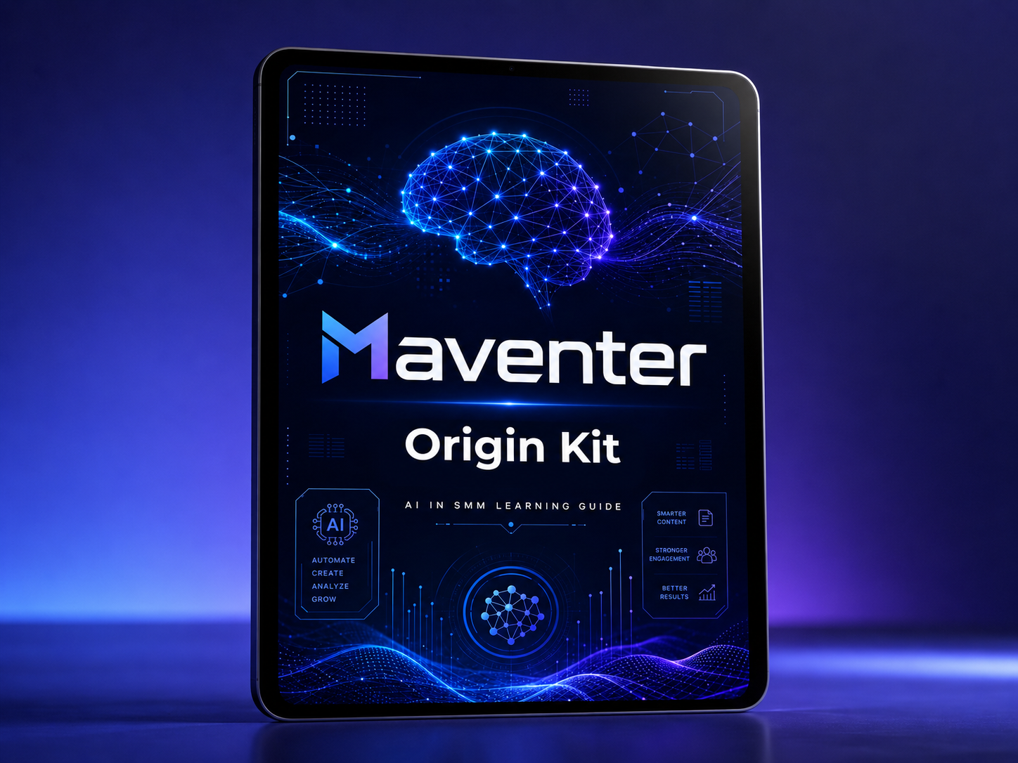 Maventer Origin Kit packaging with brain diagram on a dark background