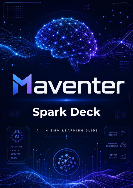 Maventer Spark Deck cover with brain illustration and futuristic design elements on a dark background
