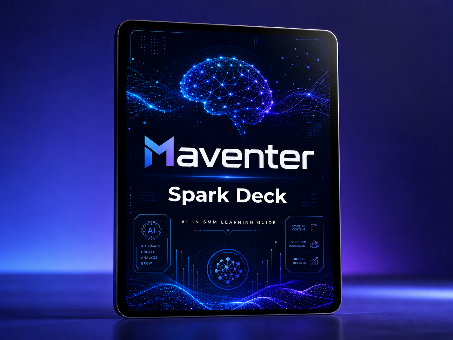 Maventer Spark Deck on a dark background with blue lighting