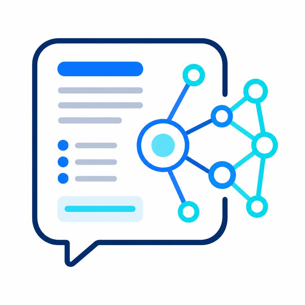Icon of a document with a network diagram on a white background